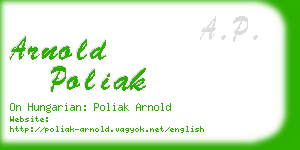 arnold poliak business card